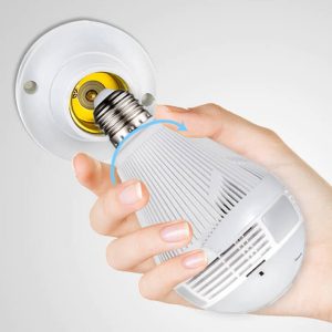 360°-os villanykörtébe rejtett, éjjellátó, mozgásérzékelő, Wifi-s panoráma kamera (BBV) - Image 3