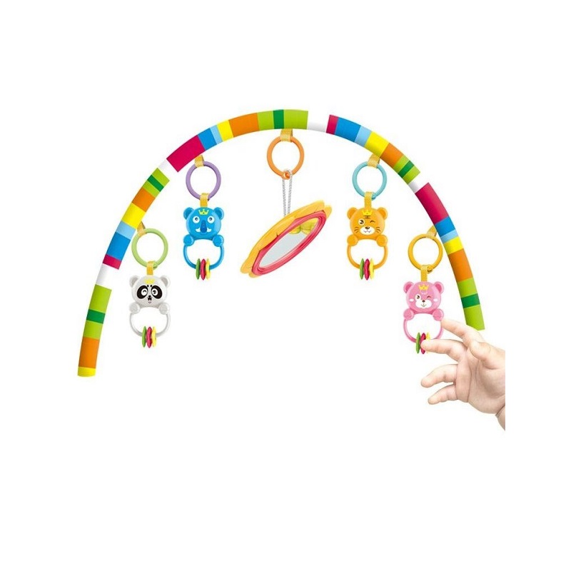 Piano Fitness baba játszószőnyeg – állatos csörgőkkel, hang-, és fényhatásokkal, altatózenével – kék (BBJ) (8)