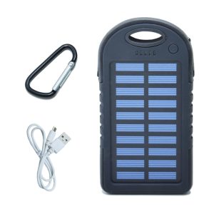 Napelemes külső akkumulátor - karabinerrel táskára rögzíthető powerbank - 5000 mAh (BBV) - Image 7