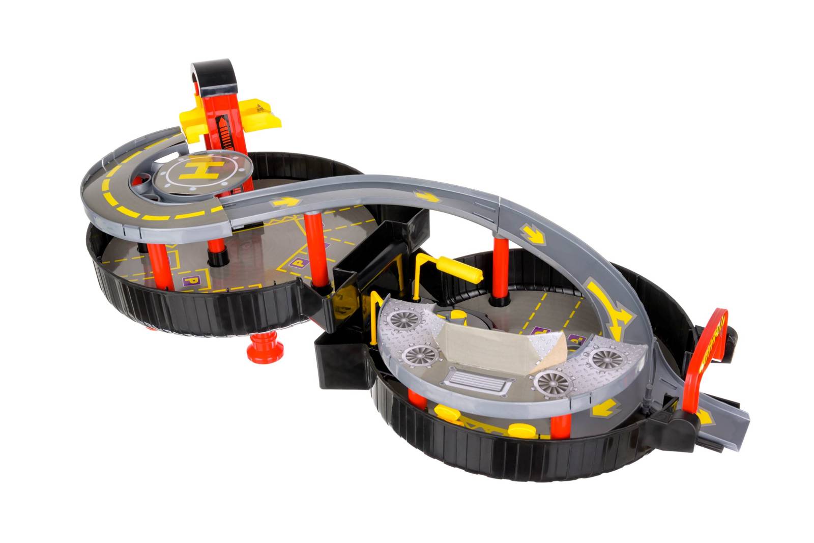 Szuper menő játék autópálya helikopter leszállóval, kerékabroncs alakú tárolódobozban (BB11604) (5)