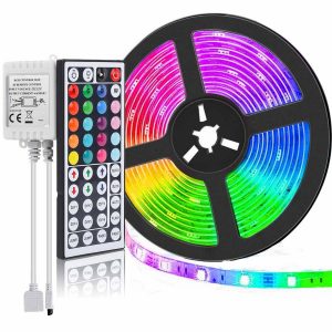 Színváltós 5050 RGB LED szalag szett – 5 méter, 44 gombos távirányítóval (BBV) - Image 4