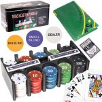 Teljes póker készlet 2 pakli kártyával, 200 zsetonnal, asztali szőnyeggel (BB0600) 1