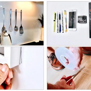 Extra erős, vízálló, rugalmas kétoldalas nano ragasztószalag - 1 méter, átlátszó (BBM) - Image 4