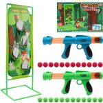 Dzsungel céllövő játékfegyver felállítható táblával, szivacstölténnyel