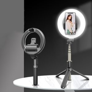 2 az 1-ben prémium L07 selfie bot kör reflektoros állvánnyal - 360°-ban forgatható, 3 világítási móddal (BBV) - Image 5