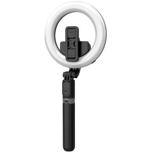 2 az 1-ben prémium L07 selfie bot kör reflektoros állvánnyal - 360°-ban forgatható, 3 világítási móddal (BBV) - Image 11
