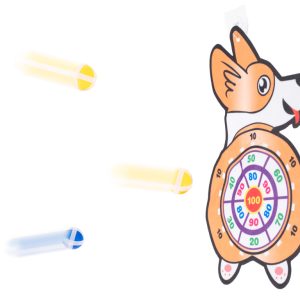 Tépőzáras gyermek darts - célba dobó tábla mókás kutya mintával (BBI-5615) - Image 4