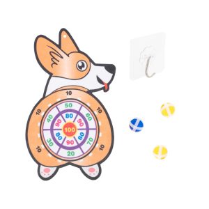 Tépőzáras gyermek darts - célba dobó tábla mókás kutya mintával (BBI-5615) - Image 1