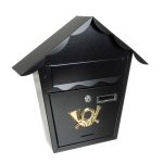Retro, háztető alakú utcai postaláda – fekete (BB12328) (4)