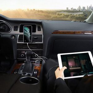 LCD kijelzős autós Bluetooth FM transzmitter - zenelejátszó, kihangosító és töltő Q18S (BBV) - Image 3
