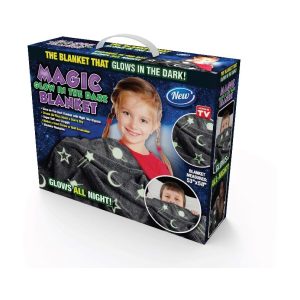 Sötétben világító gyermek takaró dinoszaurusz mintával – szürke – 100 x 100 cm (FX) (BBJ) - Image 7