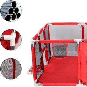 Gyermek járóka focikapuval és kosár palánkkal örökmozgó babáknak mintás játszószőnyeggel - lányos szín (BBJ) - Image 3