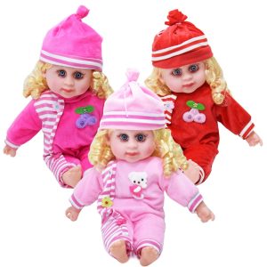 Magyarul éneklő hajas Panni baba óriás szempillával - 42 cm (BBJ) - Image 1