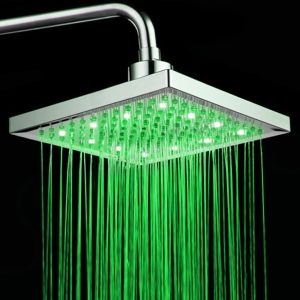 RGB négyzet alakú színváltós LED zuhanyfej - vízfolyásra a LED automatikusan bekapcsol (BBV) - Image 2