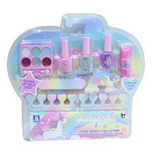 Varázslatos csillogó kislány sminkkészlet - szájfénnyel, körömlakkokkal, szemhéjfesték palettával (BBJ) - Image 3
