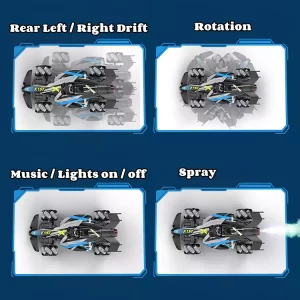 Formula drift car - világító, zenélő, füstölő versenyautó távirányítóval, kézi vezérlővel  (BBJ) - Image 14