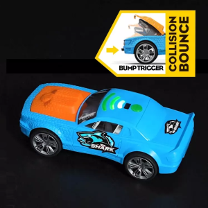 Elemes játékautó motorbúgás, fékcsikorgás és cápa hanggal - ütközéskor a motortérből cápa fej bukkan elő (BBJ) - Image 4