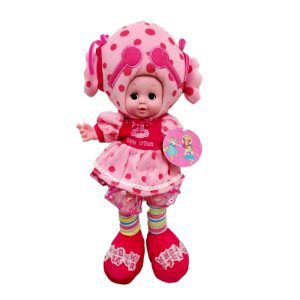 Eperke baba - éneklő, pislogó szépség gyümölcs mintás ruhában és sapkában - 40 cm (BBE) - Image 2