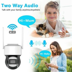 Telefonról vezérelhető PTZ02 WIFI-s biztonsági kamera - mozgásérzékelős, 360°-ban forgatható, időjárásálló - fekete (BBD) - Image 5