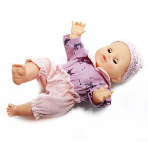 Itatható, pisilő és beszélő Polly játékbaba cumisüveggel, bilivel és tépőzáras babaruhával - 33 cm (BBJ) - Image 2