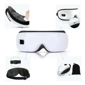Zenélő szemmasszírozó készülék beépített Bluetooth hangszóróval - vibrációs masszázsszemüveg relaxáláshoz (BBV) (FX) - Image 8