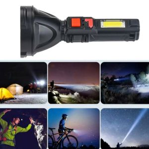 L-830 USB-ről tölthető LED zseblámpa 4 világítási móddal és kiegészítő fényforrással az oldalán (BBV) - Image 7