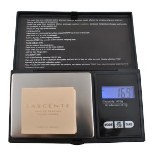 Nagy pontosságú zsebmérleg LCD kijelzővel és tara funkcióval 500 grammig - 6 féle mértékegység, 0,1 g pontosság (BBV) - Image 3
