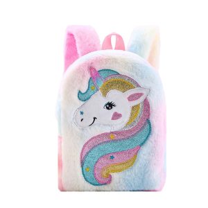 Csillogó és világító unikornis hátizsák kislányoknak beépített LED-ekkel, puha plüss anyagból - 23 x 7 x 28 cm (FX) (BBLPJ) - Image 15