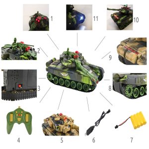 KING nagyméretű, valósághű távirányítós AKKUS tank gyerekeknek - hang-, és fényhatásokkal (BBJ) - Image 10