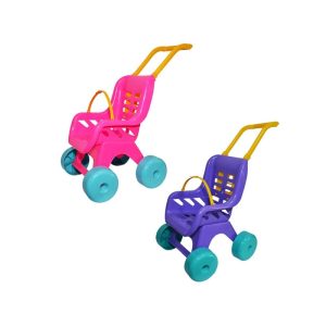 Műanyag játék sport babakocsi biztonsági övvel - járássegítő játék és baba kiegészítő kislányoknak vidám színekben - 42 x 49 x 29 cm (BBJ) - Image 4