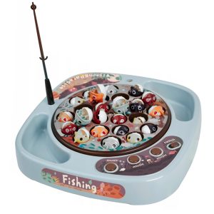 Készségfejlesztő asztali társasjáték gyerekeknek - horgászos játék mágneses pecabotokkal, forgó táblával és 24 kifogható halacskával (BBJ) - Image 5