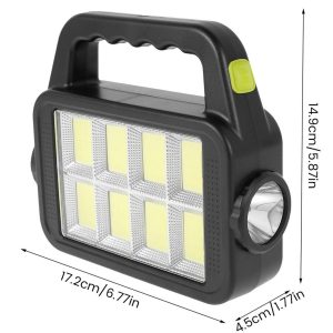 Napelemes és USB-ről is tölthető 2in1 LED kézilámpa és power bank - szuper erős, multifunkciós munkalámpa (BBV) - Image 6