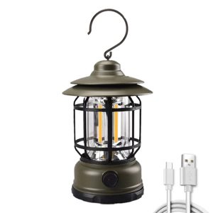 L-27 felakasztható lámpás újratölthető akkumulátorral és 1-300 lumen között állítható fényerővel - retro megjelenésű, extra erős kemping lámpa (BBD) - Image 7