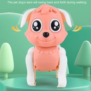 Aranyos sétáló robot kutya újratölthető akkumulátorral babáknak és gyerekeknek - világít, vidám dallamokat játszik és ritmusra mozgatja a fülét - rózsaszín (BBJ) - Image 5