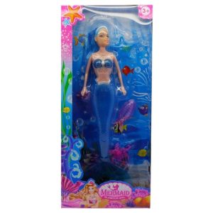 Bájos sellő barbi tündöklő uszonnyal, vagány, csillogó bikini felsőben - műanyag tengericsillag, vízicsikó és tintahal figurával - 34 cm (BBE) - Image 7