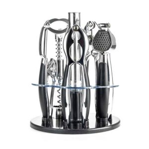 BM-2602 multifunkciós, 6 részes konyhai eszköz készlet fokhagymanyomóval, diótörővel, dugóhúzóval, konzervnyitóval, hámozókéssel és praktikus állvánnyal (BBA) - Image 4