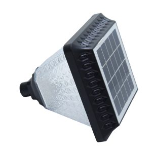 Napelemes fali lámpa szögletes üveg hatású vízálló műanyag házzal és mozgásérzékelővel - retro megjelenésű szolár lámpa (BBD) - Image 6