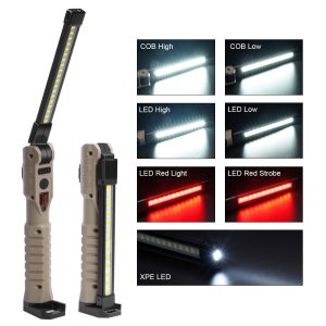 FT-18 kihajtható munkalámpa 7 világítási móddal, 3600mAh tölthető akkumulátorral és telefontartóval - szerelés közben mágnessel rögzíthető (BBV) - Image 6