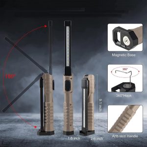 FT-18 kihajtható munkalámpa 7 világítási móddal, 3600mAh tölthető akkumulátorral és telefontartóval - szerelés közben mágnessel rögzíthető (BBV) - Image 7