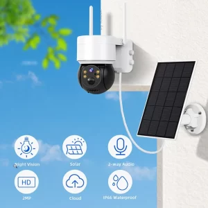 Időjárásálló, kültéri, Wifi biztonsági kamera rendszer napelemmel - vezeték és áramforrás nélkül működtethető okos térfigyelő kamera (FX) (BBV) (BBD) - Image 4