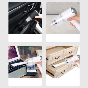 Szuper csendes, USB-ről és szivargyújtóról tölthető, vezeték nélküli mini porszívó kiegészítőkkel (BBM)(BBJH) - Image 9