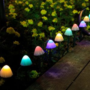 10 db-os RGB LED szolár lámpa készlet - varázslatos, világító gomba alakú éjszakai fény és hangulatvilágítás a kertedbe (BBV) (BBJH) - Image 7
