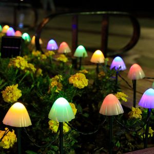 10 db-os RGB LED szolár lámpa készlet - varázslatos, világító gomba alakú éjszakai fény és hangulatvilágítás a kertedbe (BBV) (BBJH) - Image 5