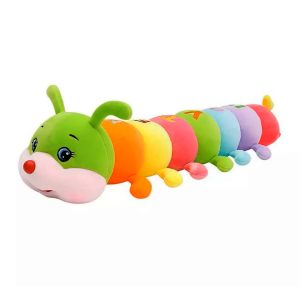 Hatalmas 3in1 szivárvány hernyó - 12 lábú színes plüss kukac - alvóka, játék és kiságy párna - 70 cm  (FX) (BBJ) - Image 7