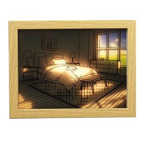 Mesés fényfestmény állítható színhőmérséklettel és fényerővel - képkeretbe épített éjszakai LED világítás - 20x26 cm (BBJ) - Image 5