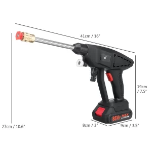 Autómosó pisztoly 2 db akkumulátorral- 120 liter/óra sebességgel, 5 méter hosszú csővel és 24Bar üzemi nyomással (BBV) - Image 4