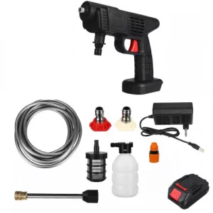 Autómosó pisztoly 2 db akkumulátorral- 120 liter/óra sebességgel, 5 méter hosszú csővel és 24Bar üzemi nyomással (BBV) - Image 6