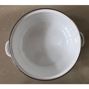 6 részes retro edénykészlet - hagyományos zománcozott lábasok átlátszó fedővel és festett rózsa mintával (BBA) - Image 7