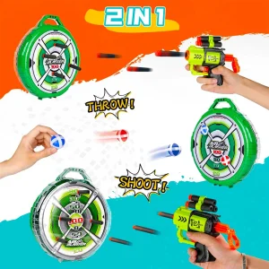 Air Blaster céllövő készlet 2 játékfegyverrel, céltáblával, és rengeteg tölténnyel (BBJH) (BBE) - Image 3