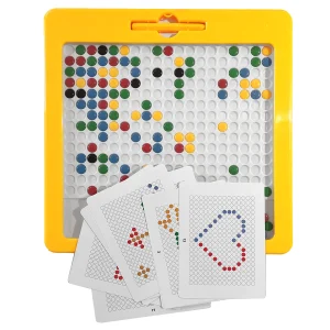 Mágneses pötyi kirakó - készségfejlesztő játék táblával, sablonokkal és színes kirakható elemekkel (BBJ) - Image 4